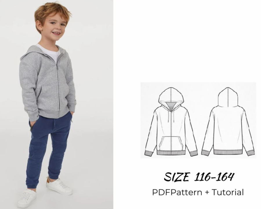 Kids Hoodie & Sweatpants Sewing Pattern PDF | Beginner DIY Tracksuit | Layered PDF for Boys & Girls