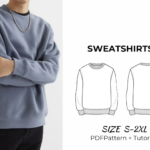 Men’s Raglan Sweatshirt Sewing Pattern PDF | Long Sleeve Crewneck Pullover Pattern