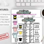 Pack T-Shirt Sizing Placement Chart for shirt-makers (screen printing, Cricut, Silhouette)
